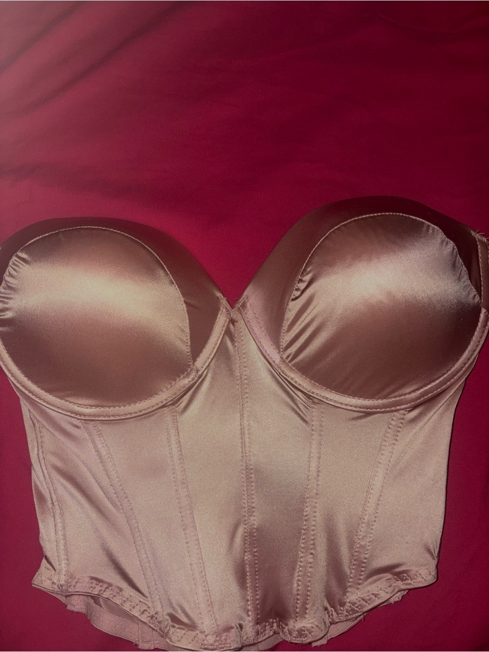Strapless Satin Bustier - Blush Pink